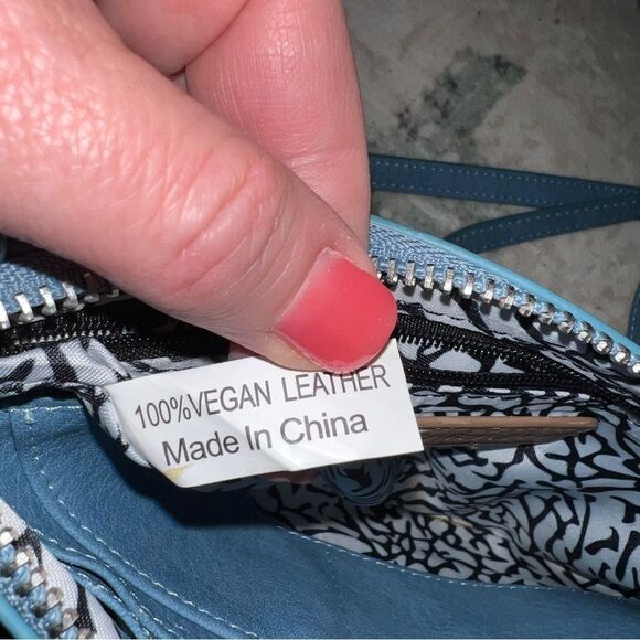 Burano Blue Leather Crossbody Bag - Picture 7 of 8